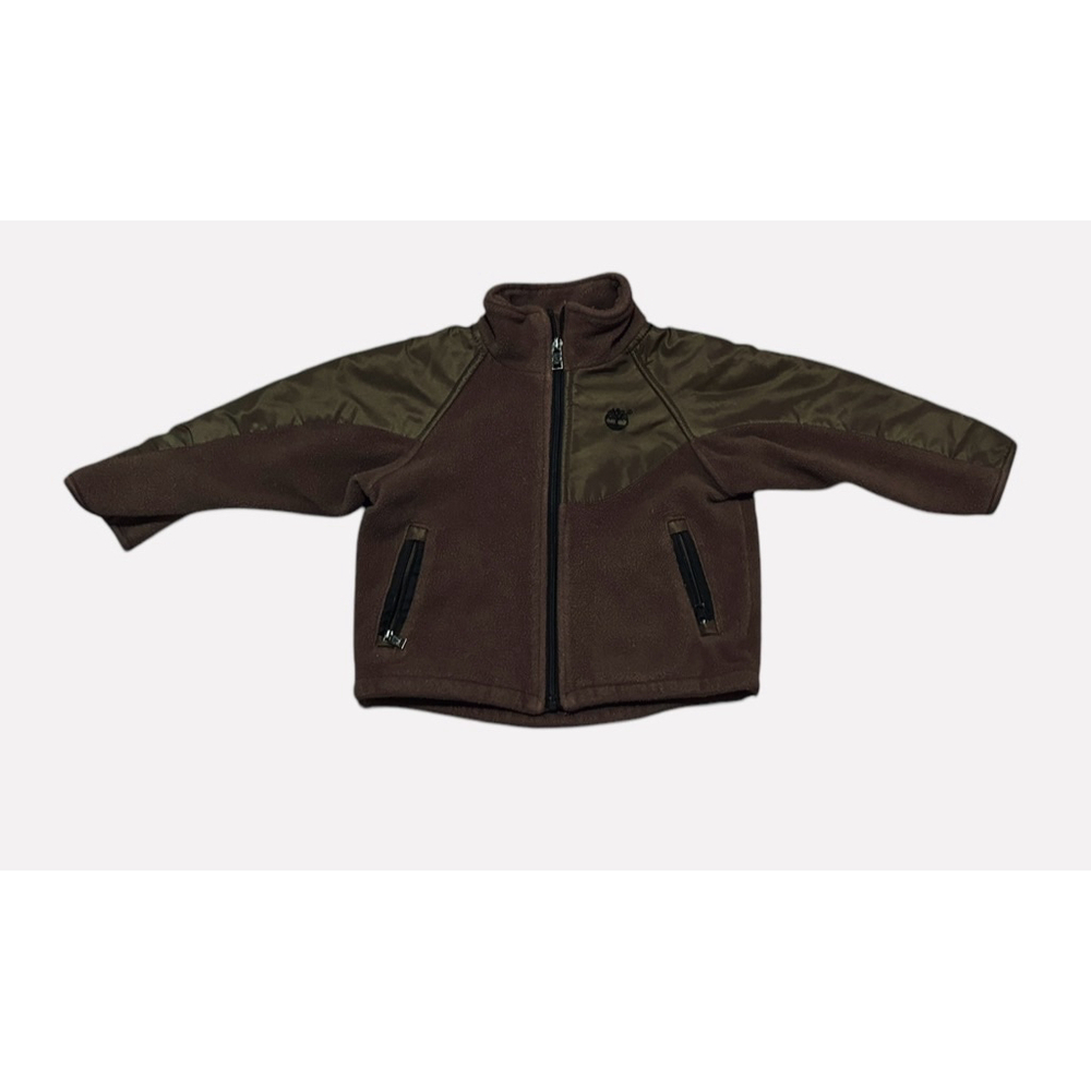 Timberland Toddler Boys Brown Fleece Zip Up Jacket W/ Pockets Size 2T​​​​ - Picture 2 of 11